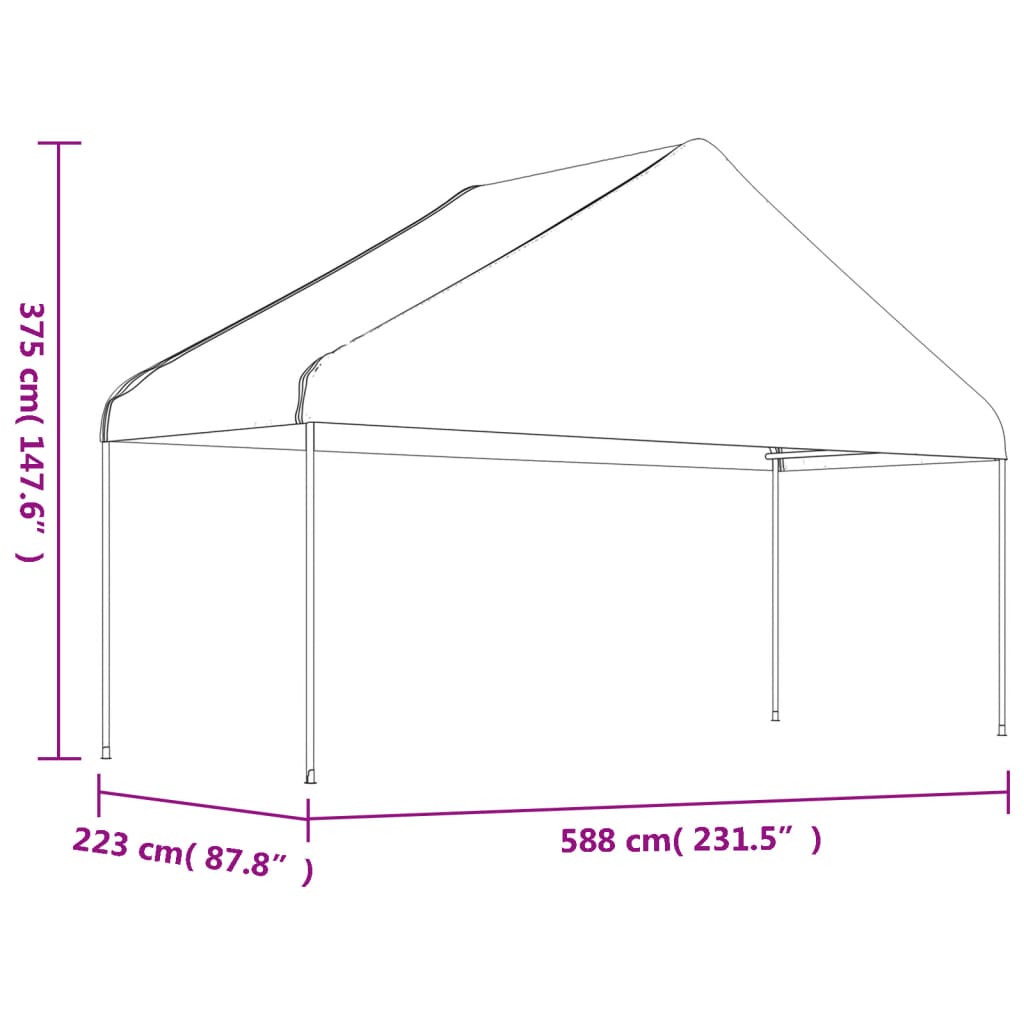 vidaXL Altán se střechou bílý 13,38 x 5,88 x 3,75 m polyethylen