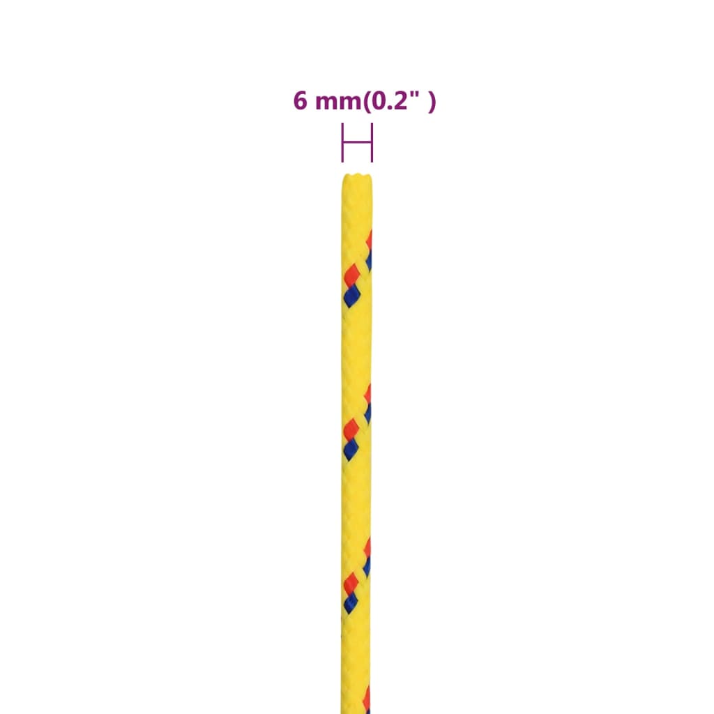 vidaXL Lodní lano žluté 6 mm 100 m polypropylen