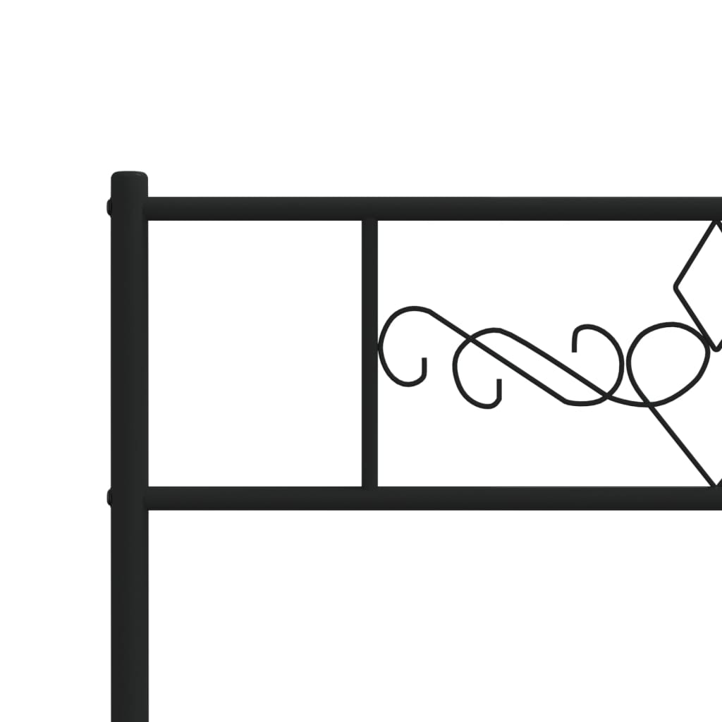 vidaXL Kovový rám postele s hlavovým a nožním čelem černý 80 x 200 cm