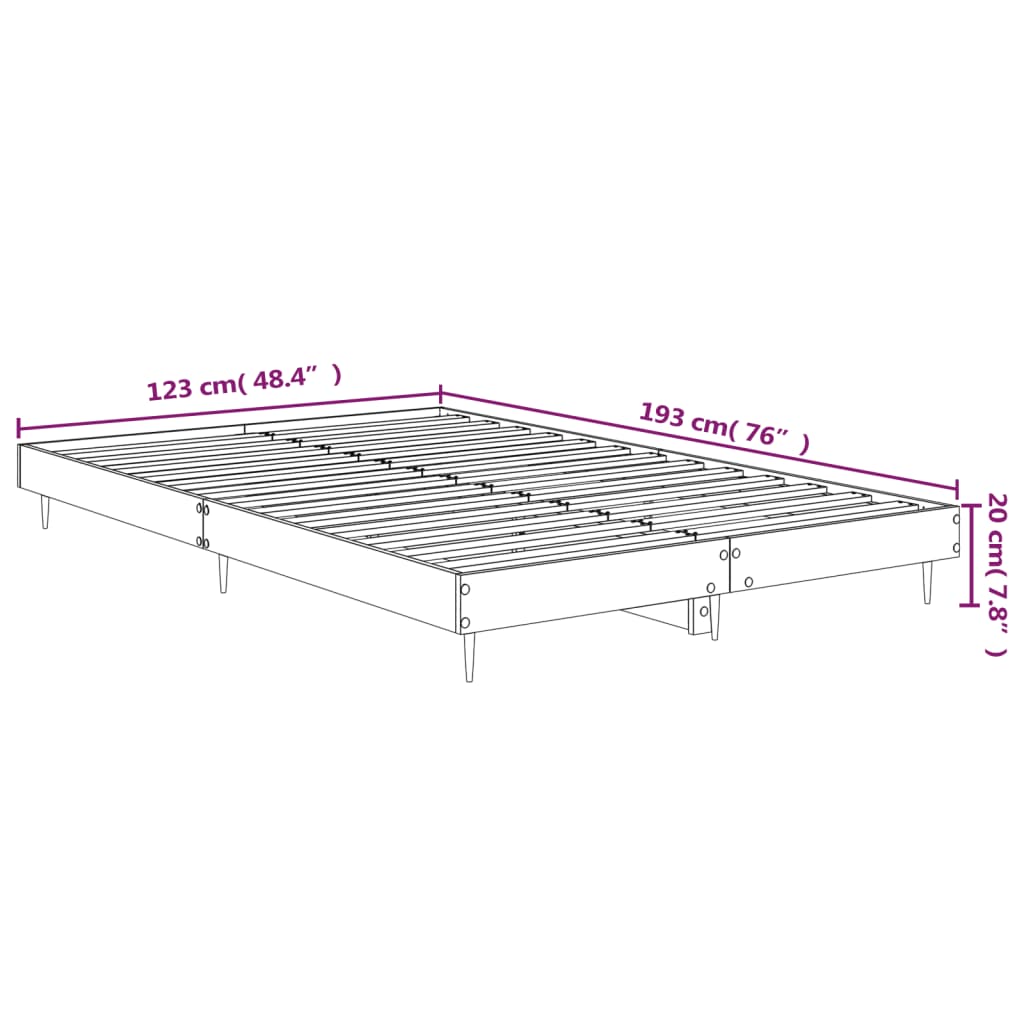 vidaXL Rám postele bílý s vysokým leskem 120 x 190 cm kompozitní dřevo