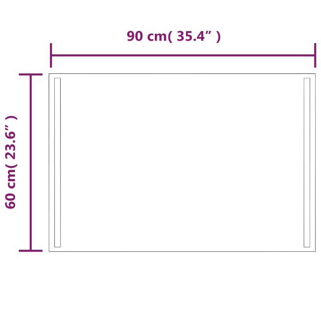 vidaXL Koupelnové zrcadlo s LED osvětlením 60x90 cm