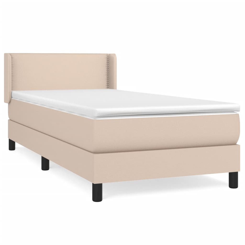 vidaXL Box spring postel s matrací cappuccino 100x200 cm umělá kůže