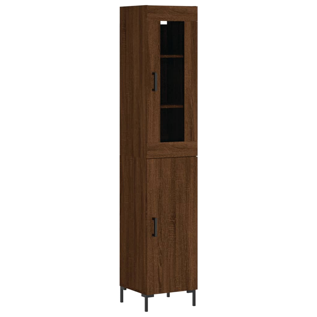 vidaXL Skříň highboard hnědý dub 34,5 x 34 x 180 cm kompozitní dřevo