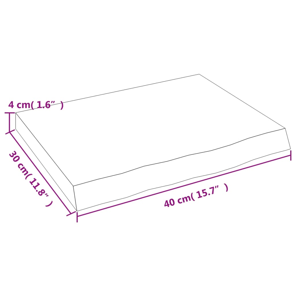 vidaXL Koupelnová deska tmavě hnědá 40x30x(2-4) cm ošetřený masiv