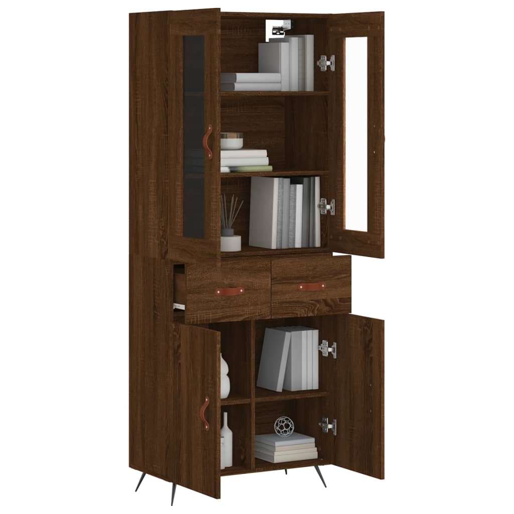 vidaXL Skříň highboard hnědý dub 69,5 x 34 x 180 cm kompozitní dřevo