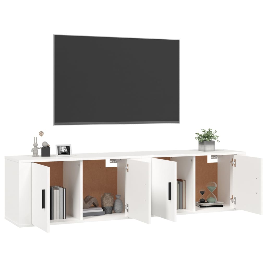 vidaXL Nástěnné TV skříňky 2 ks bílé 80 x 34,5 x 40 cm