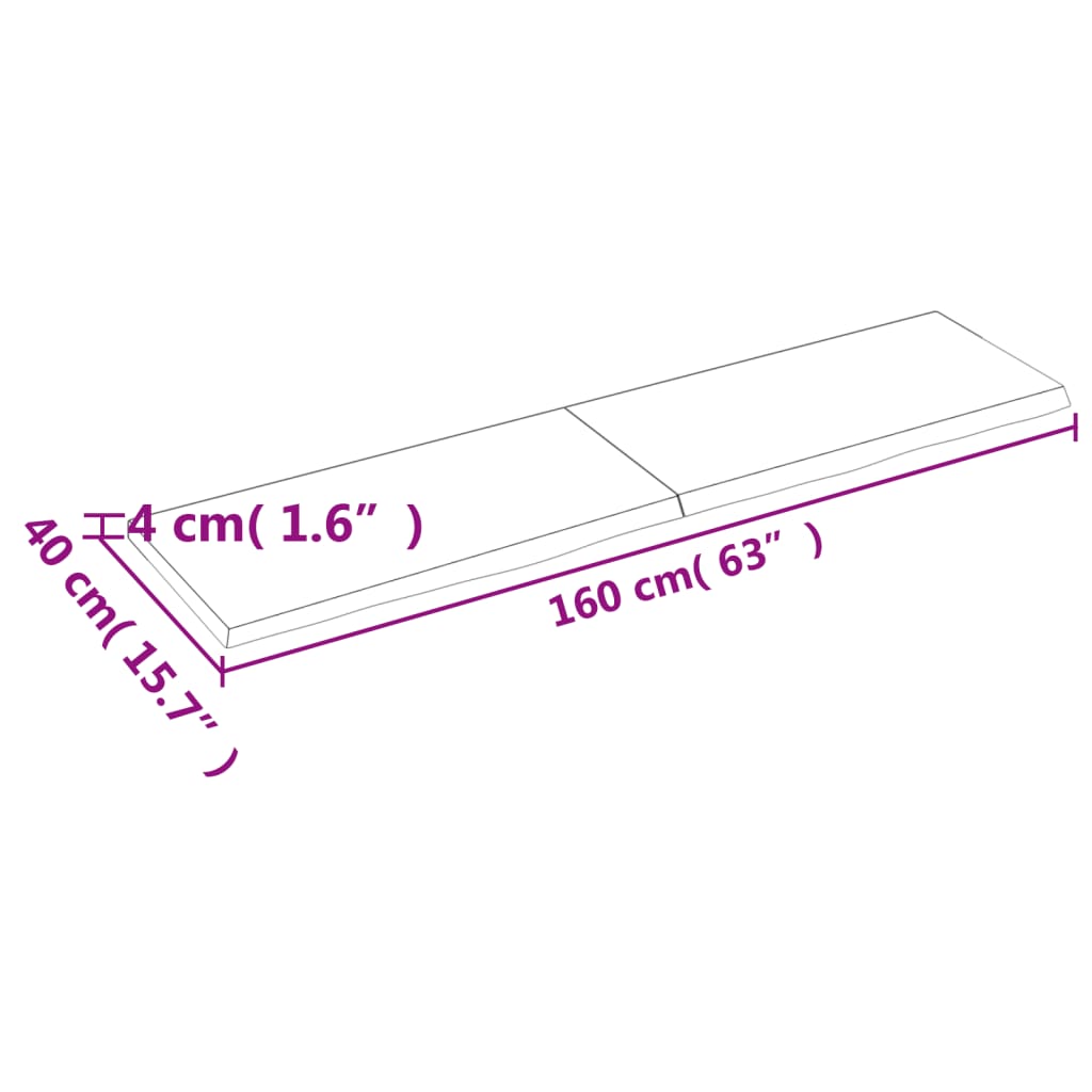 vidaXL Koupelnová deska 160x40x(2-4) cm neošetřené masivní dřevo