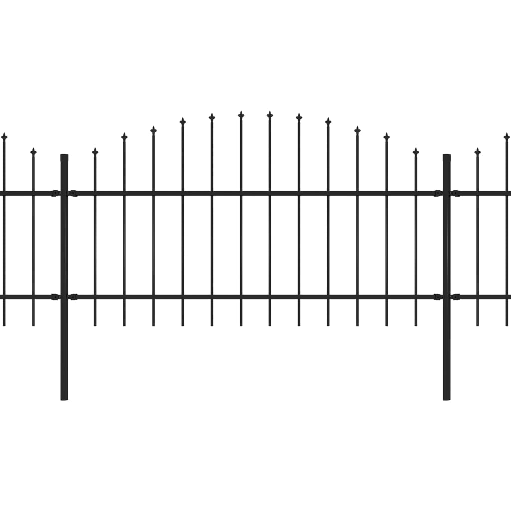 vidaXL Zahradní plot s hroty ocel (1–1,25) x 8,5 m černý