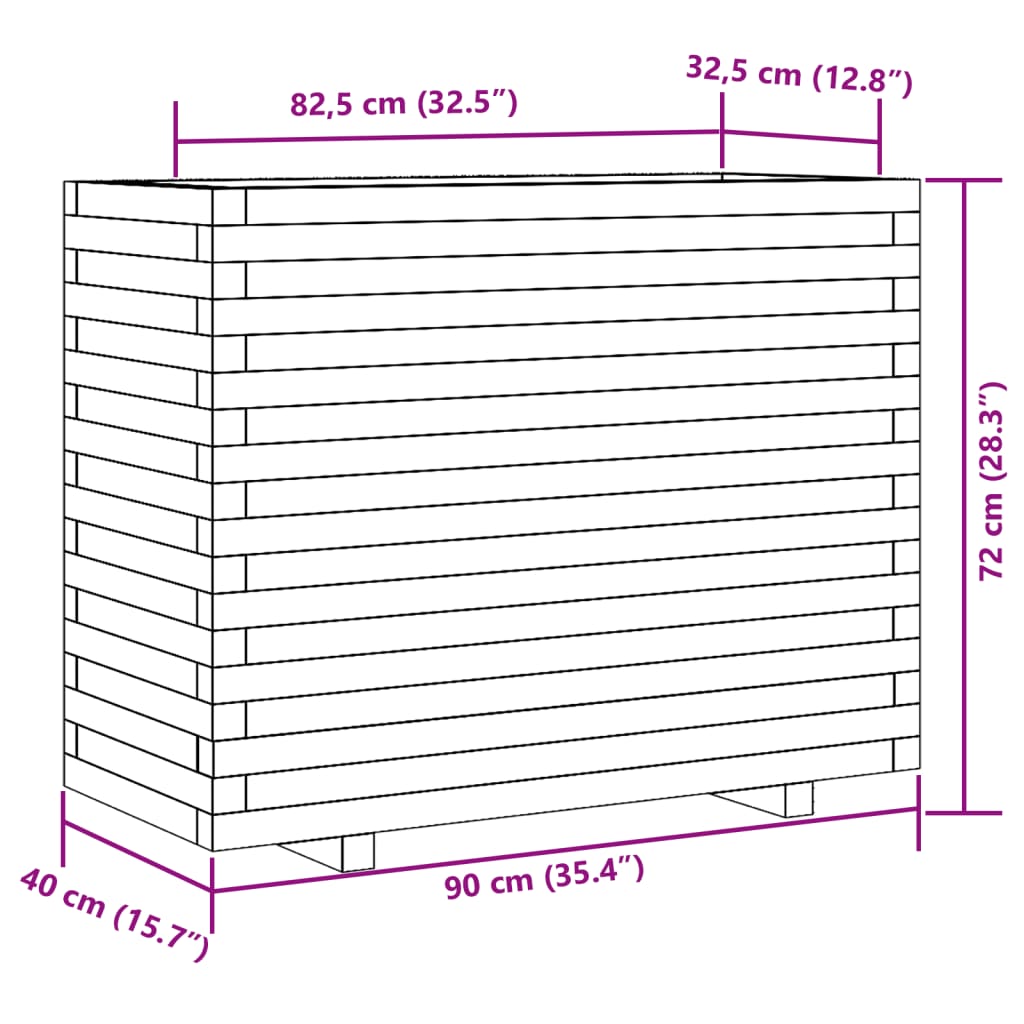 vidaXL Zahradní truhlík 90 x 40 x 72 cm impregnované borové dřevo