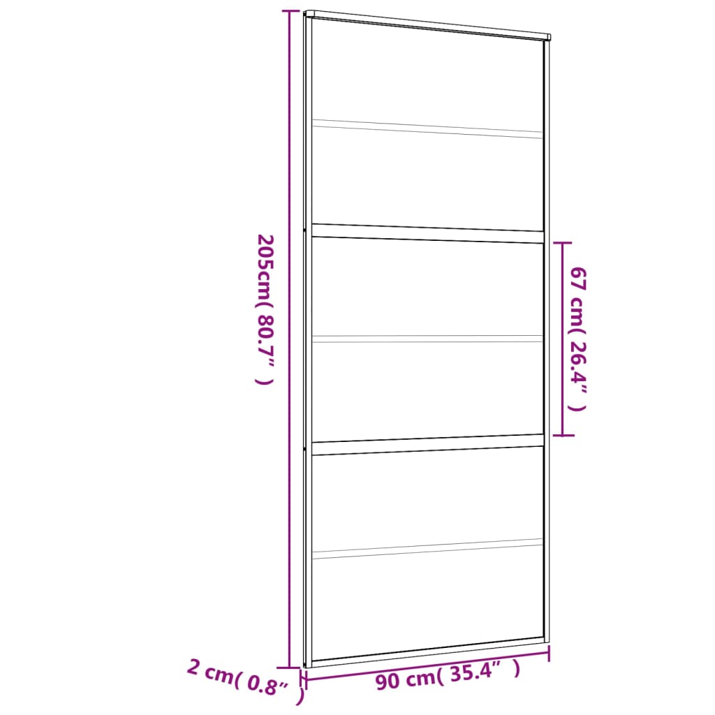 vidaXL Posuvné dveře zlaté 90 x 205 cm mléčné ESG sklo a hliník