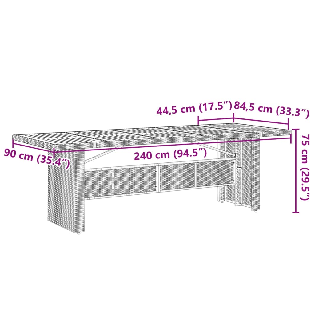 vidaXL 9dílný zahradní bistro set s poduškami šedý polyratan