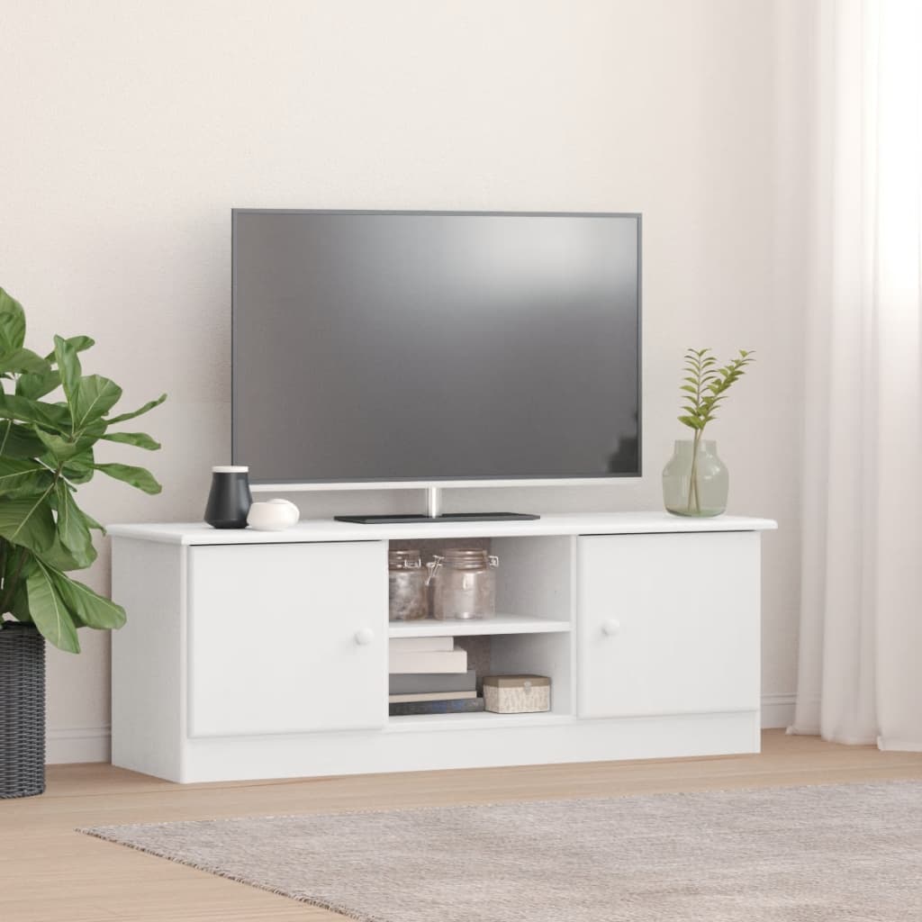 vidaXL TV skříňka ALTA bílá 112 x 35 x 41 cm masivní borové dřevo