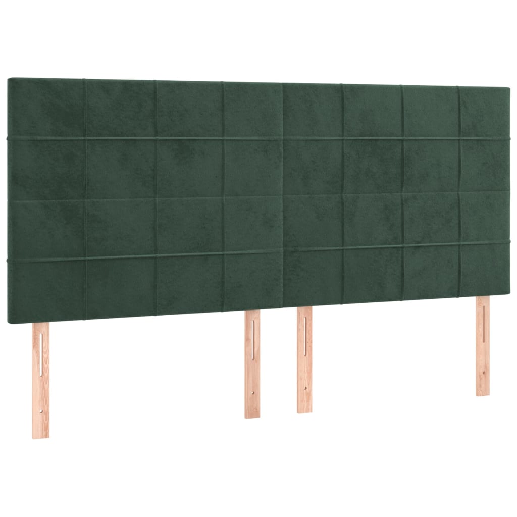 vidaXL Box spring postel s matrací tmavě zelená 200x200 cm samet