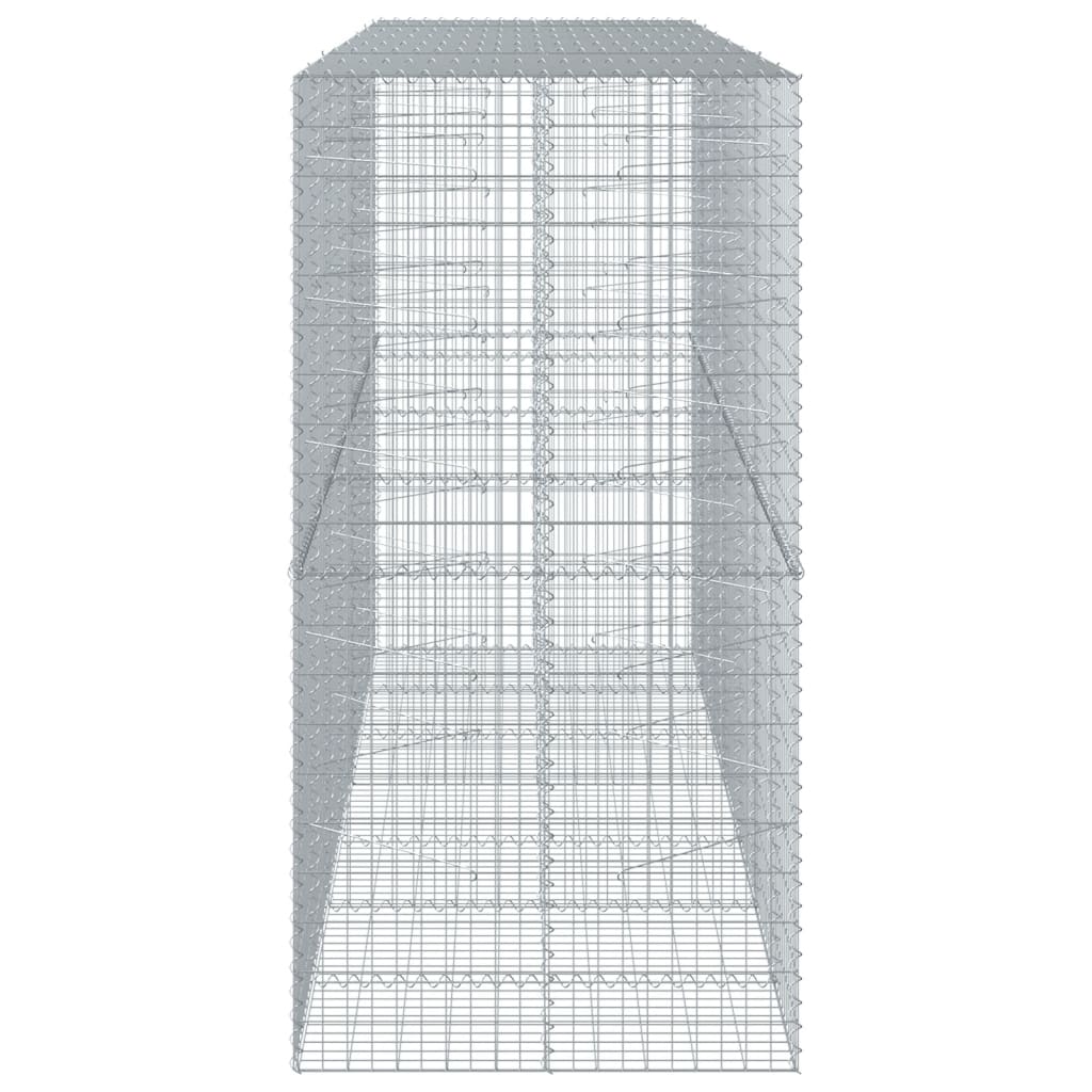 vidaXL Gabionový koš s víkem 350 x 100 x 200 cm pozinkované železo