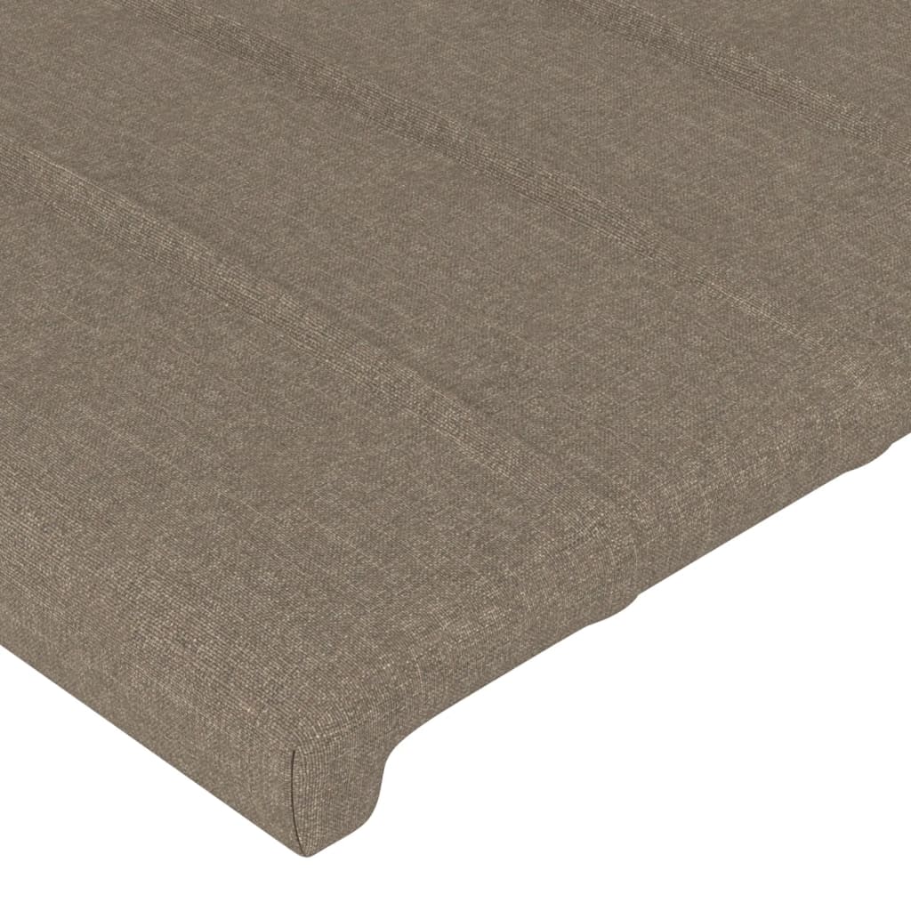 vidaXL Čelo postele s LED taupe 200x5x118/128 cm textil