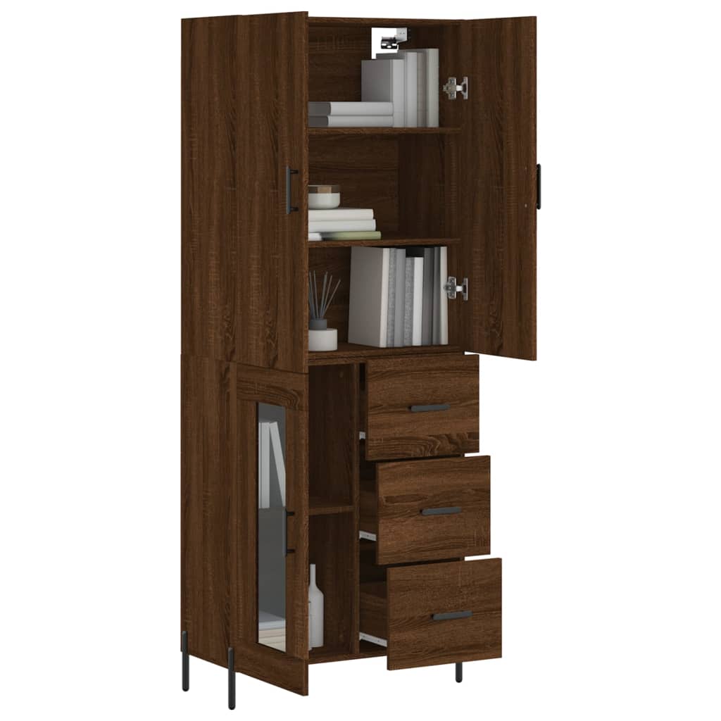 vidaXL Skříň highboard hnědý dub 69,5 x 34 x 180 cm kompozitní dřevo