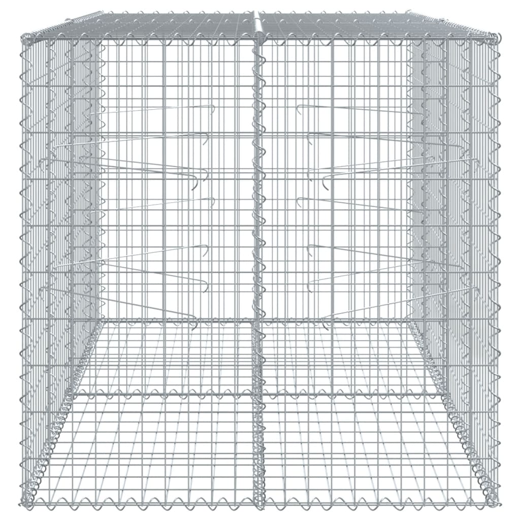 vidaXL Gabionový koš s víkem 200 x 100 x 100 cm pozinkované železo