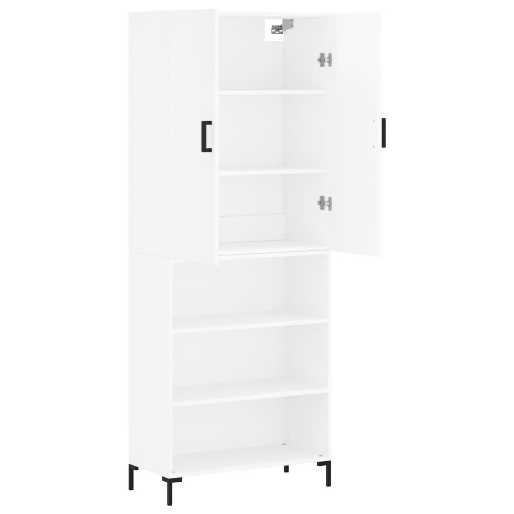 vidaXL Skříň highboard lesklá bílá 69,5 x 34 x 180 cm kompozitní dřevo