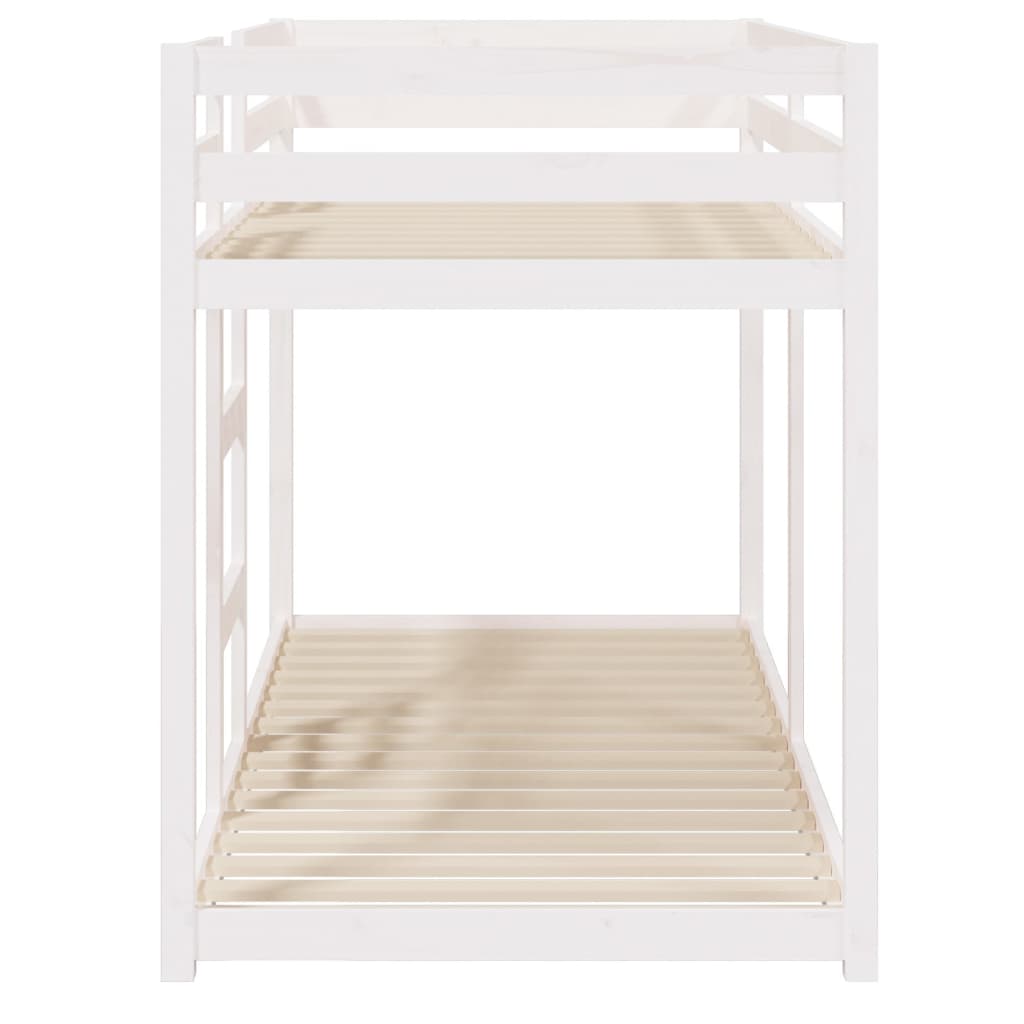 vidaXL Patrová postel bílá 80 x 200 cm masivní borové dřevo