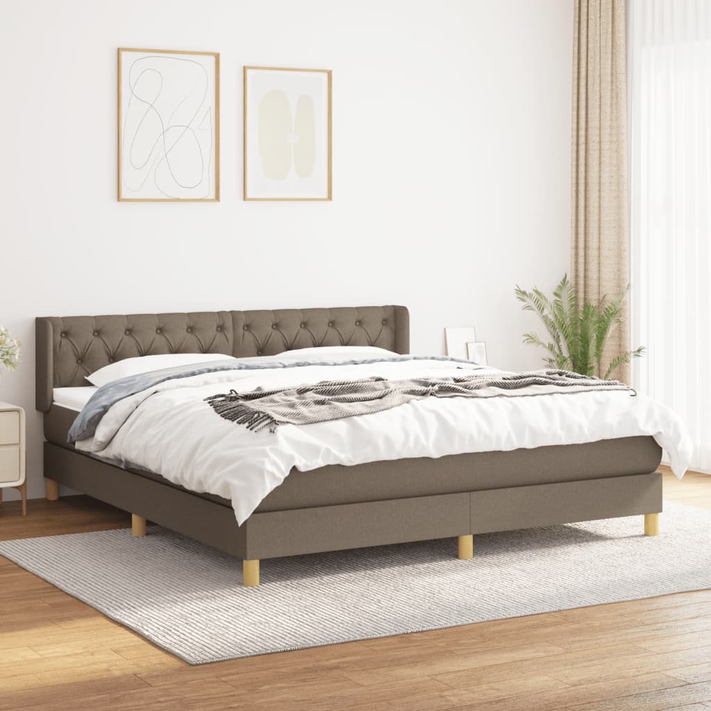 vidaXL Box spring postel s matrací taupe 160x200 cm textil