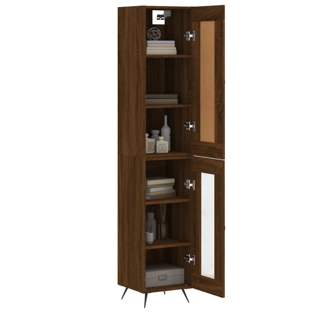 vidaXL Skříň highboard hnědý dub 34,5 x 34 x 180 cm kompozitní dřevo