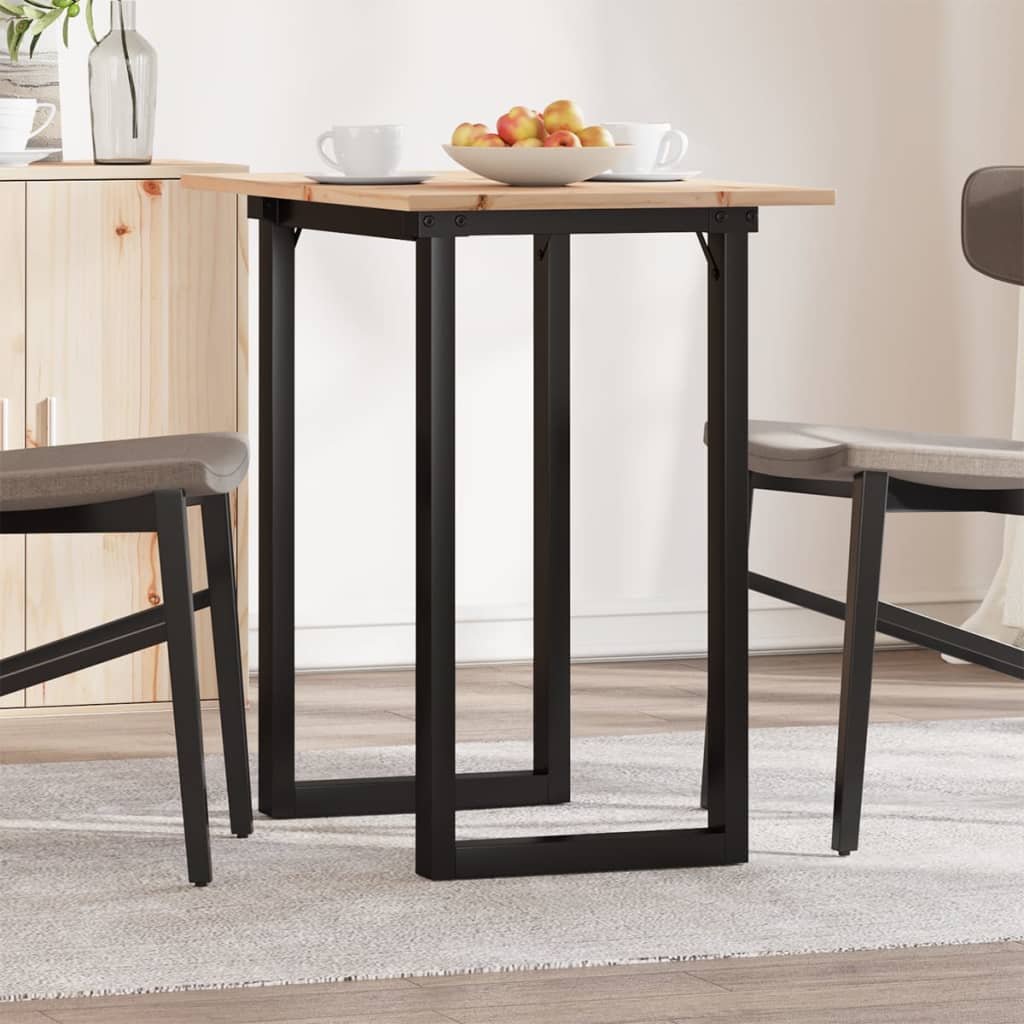 vidaXL Jídelní stůl s O rámem 80 x 50 x 75 cm borové dřevo a litina