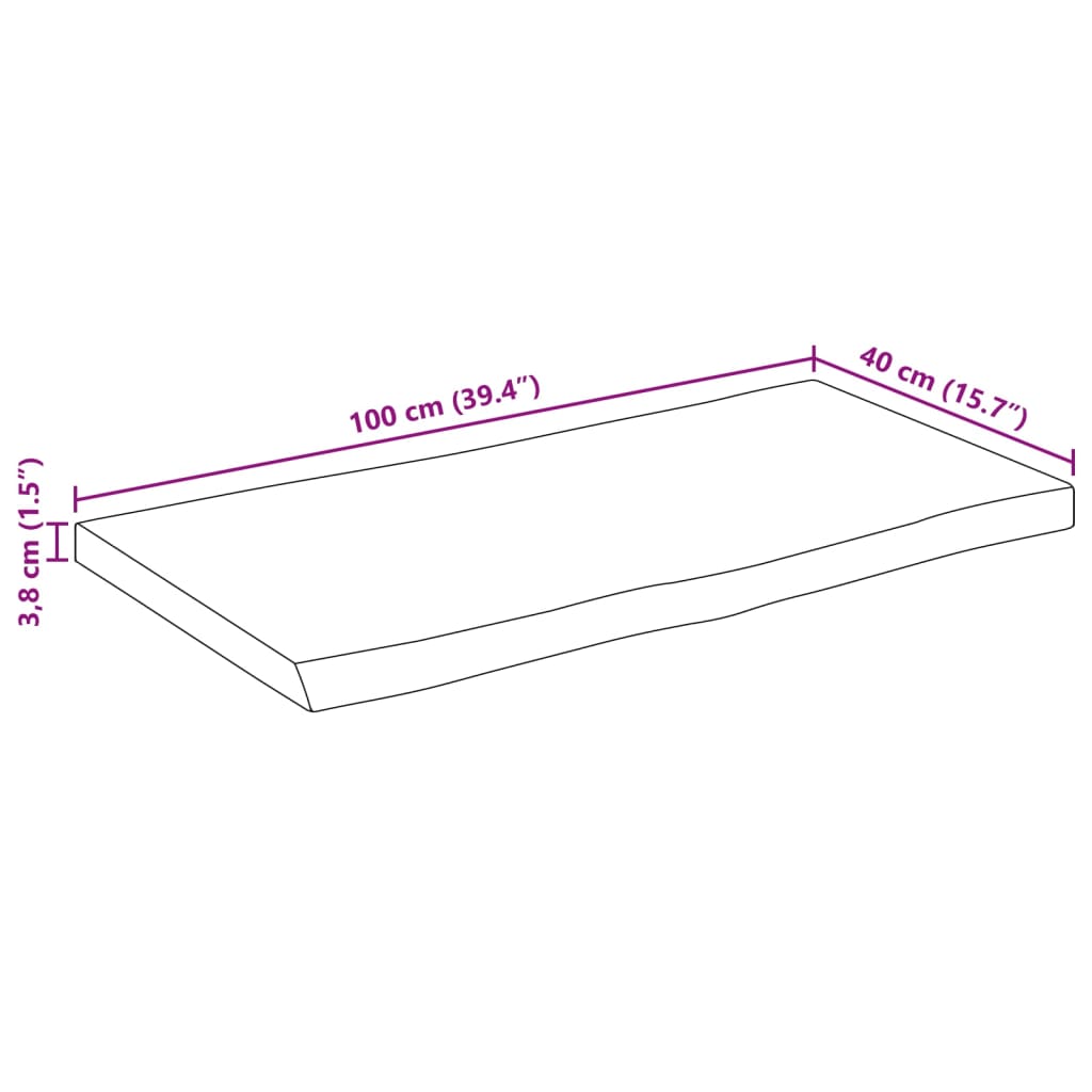 vidaXL Stolní deska 100 x 40 x 3,8 cm živá hrana mangovníkové dřevo