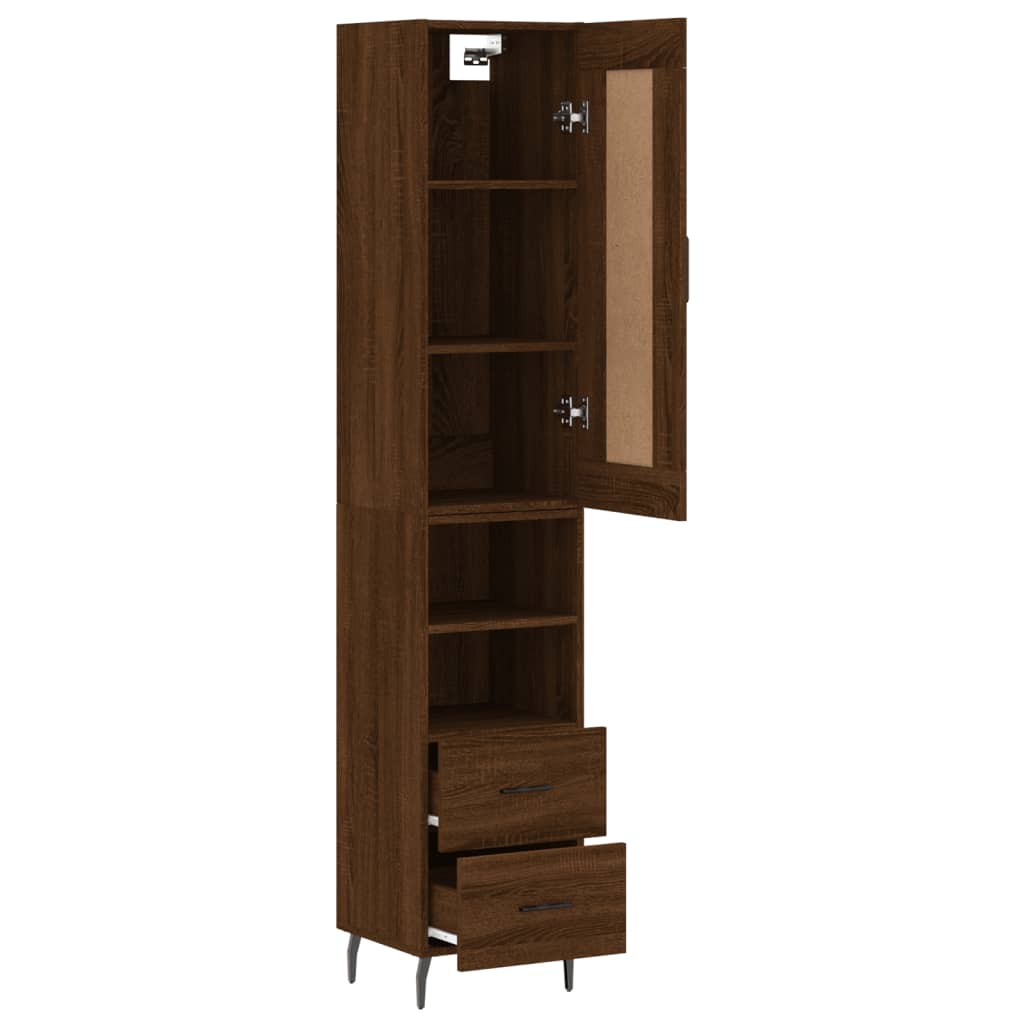 vidaXL Skříň highboard hnědý dub 34,5 x 34 x 180 cm kompozitní dřevo