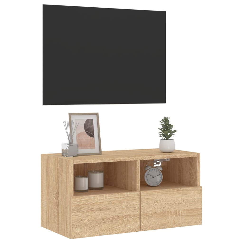 vidaXL Nástěnná TV skříňka dub sonoma 60 x 30 x 30 cm kompozitní dřevo