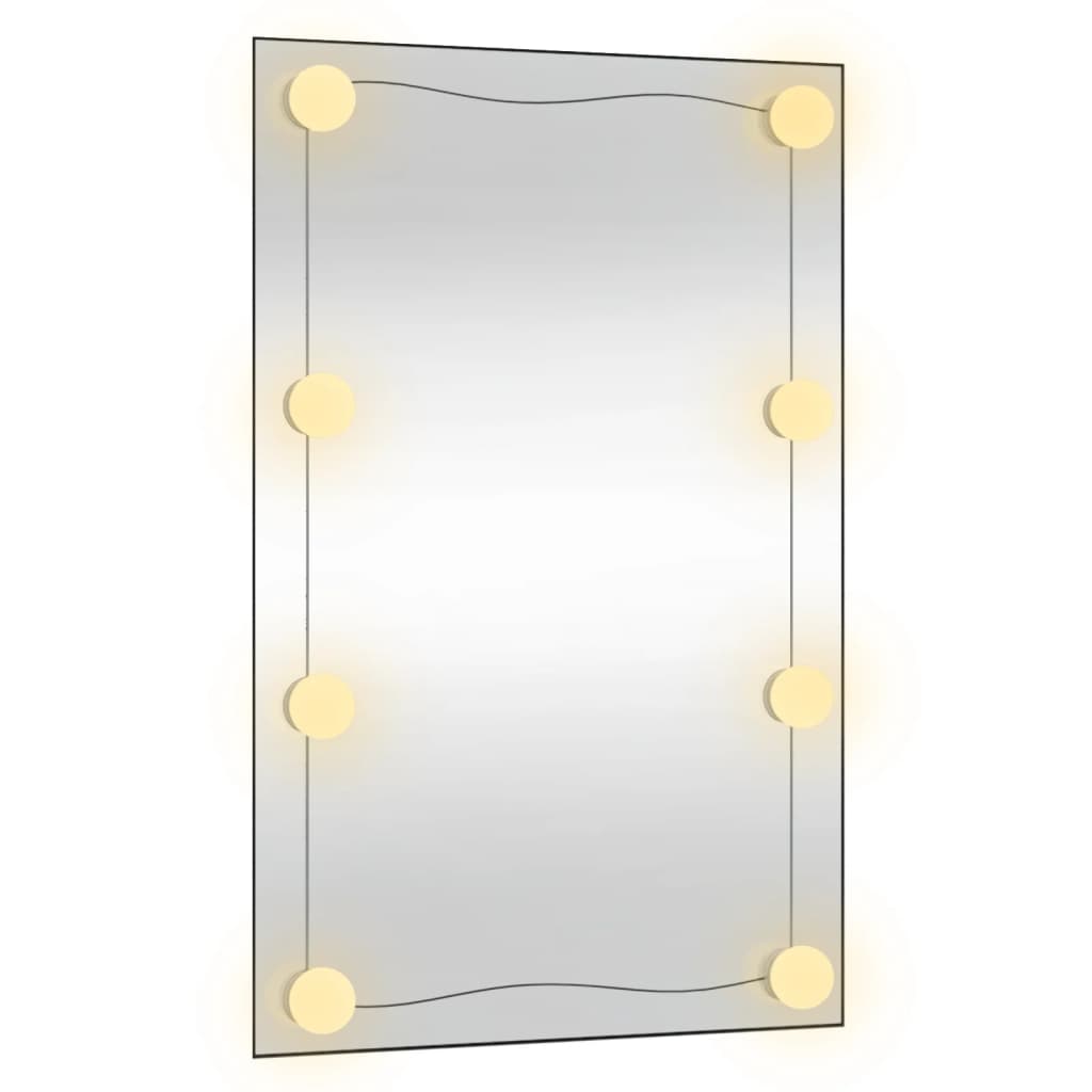 vidaXL Nástěnné zrcadlo s LED osvětlením 50 x 80 cm sklo obdélníkové