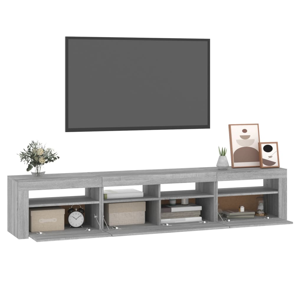 vidaXL TV skříňka s LED osvětlením šedá sonoma 210 x 35 x 40 cm