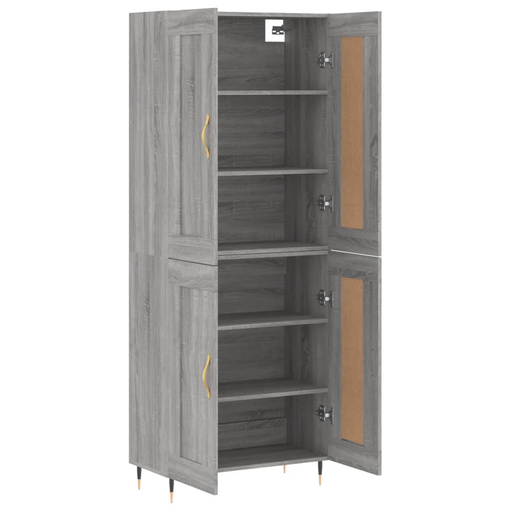 vidaXL Skříň highboard šedá sonoma 69,5 x 34 x 180 cm kompozitní dřevo