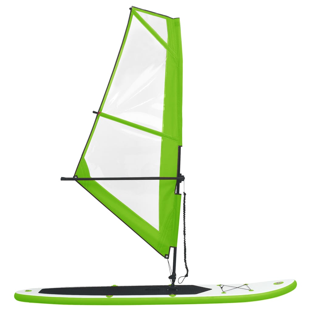 vidaXL Nafukovací Stand Up Paddleboard s plachtou zeleno-bílý