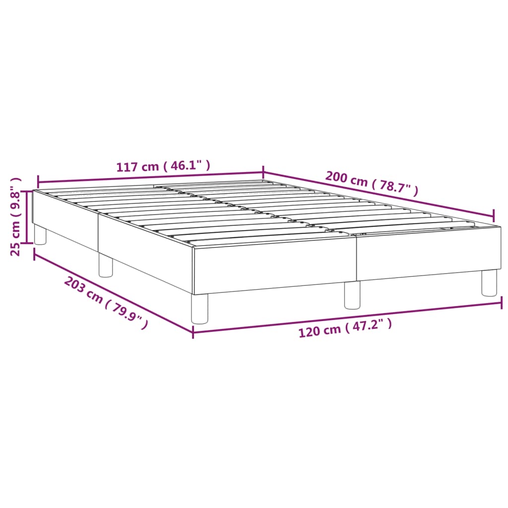 vidaXL Rám postele tmavě modrý 120 x 200 cm samet