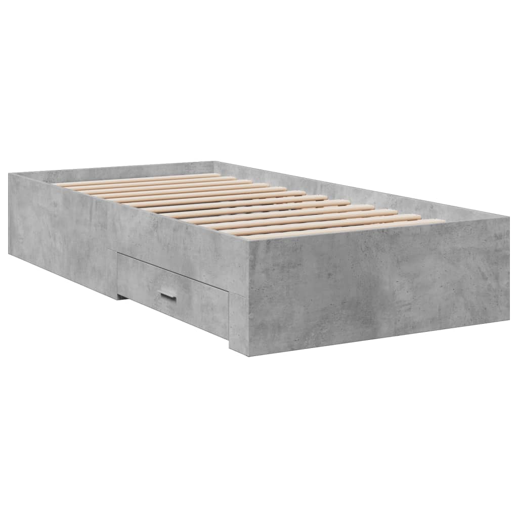 vidaXL Rám postele se zásuvkami betonově šedý 180 x 200 cm kompozit