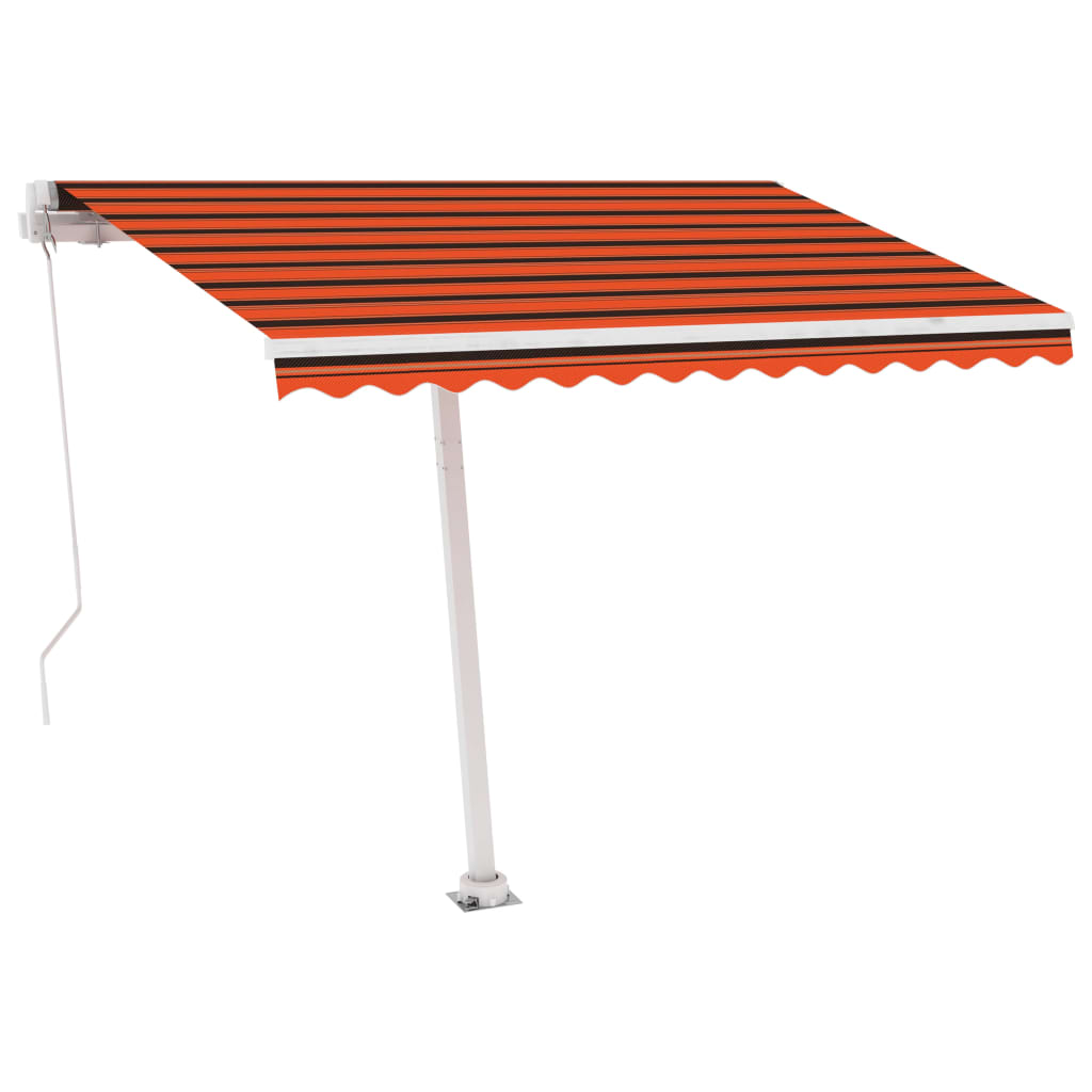 vidaXL Volně stojící ručně zatahovací markýza 350x250 cm oranžovohnědá