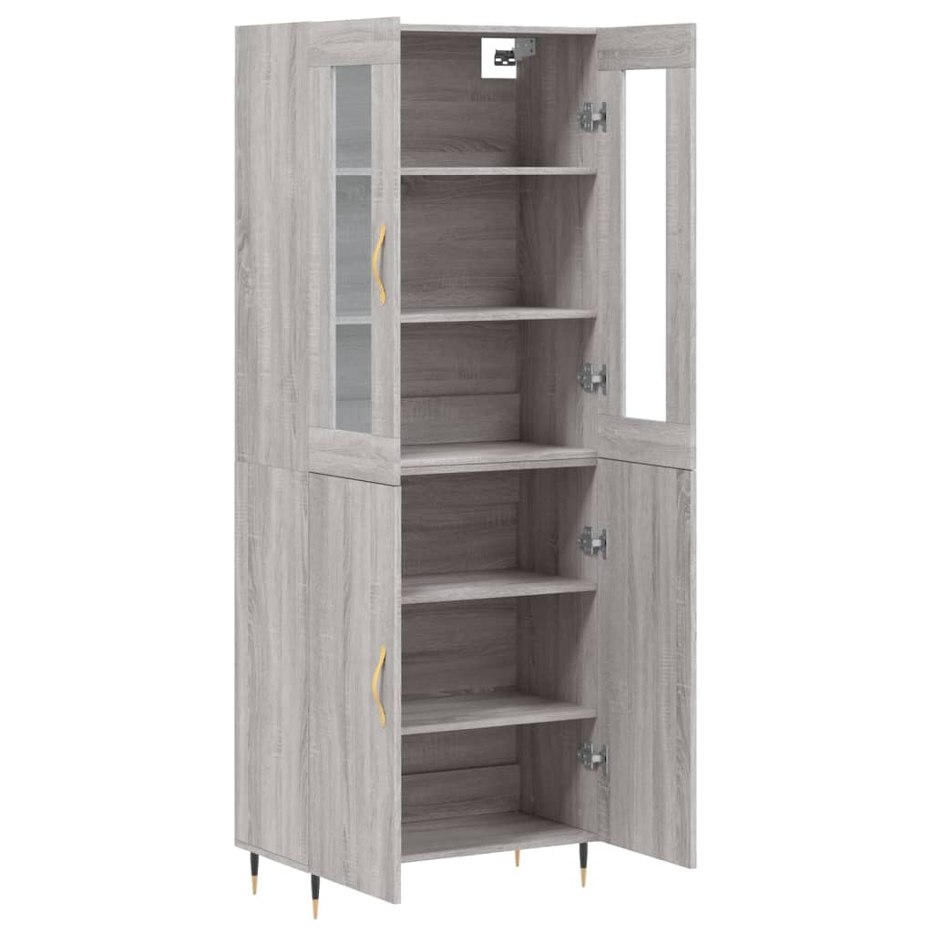 vidaXL Skříň highboard šedá sonoma 69,5 x 34 x 180 cm kompozitní dřevo