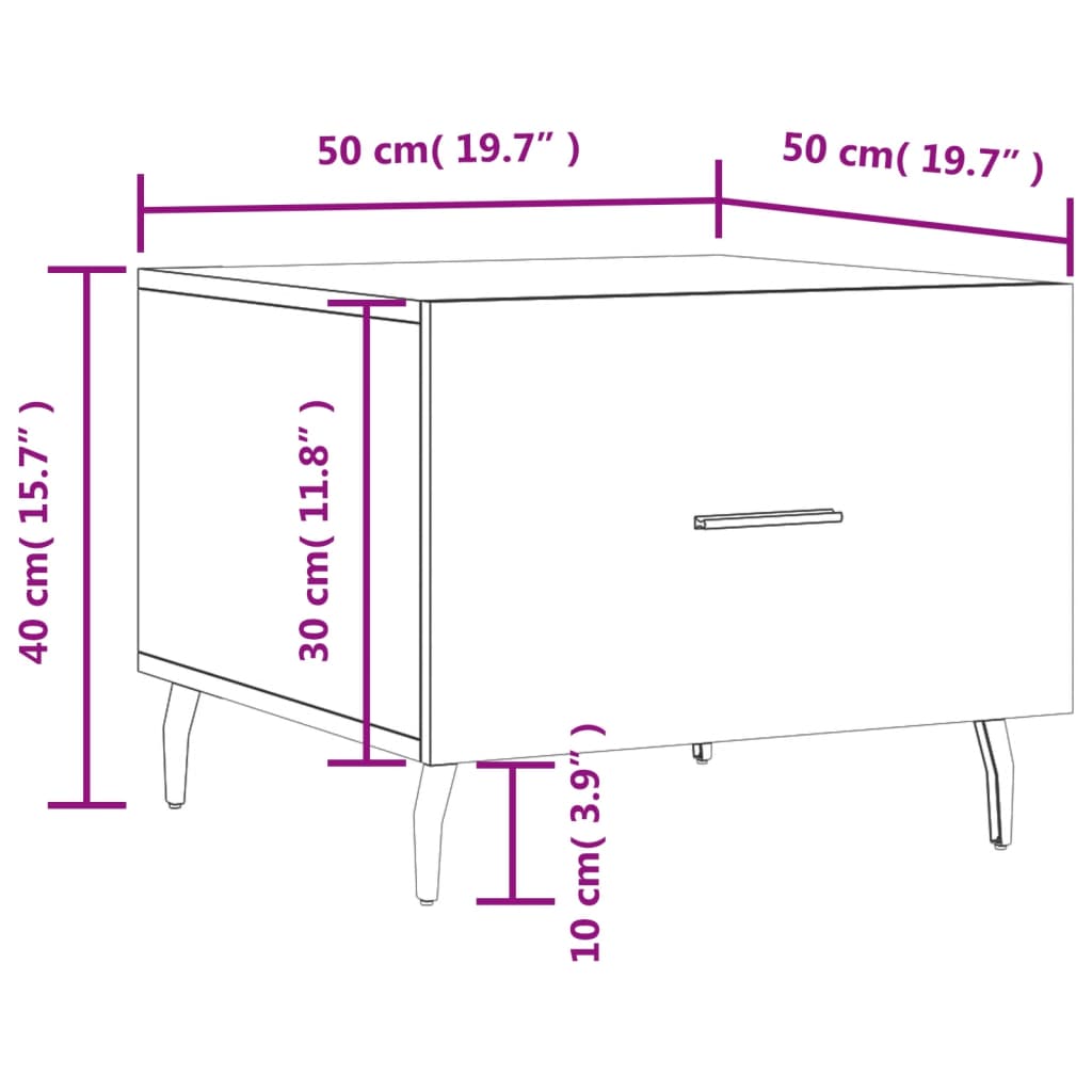 vidaXL Konferenční stolky 2 ks šedé sonoma 50x50x40cm kompozitní dřevo