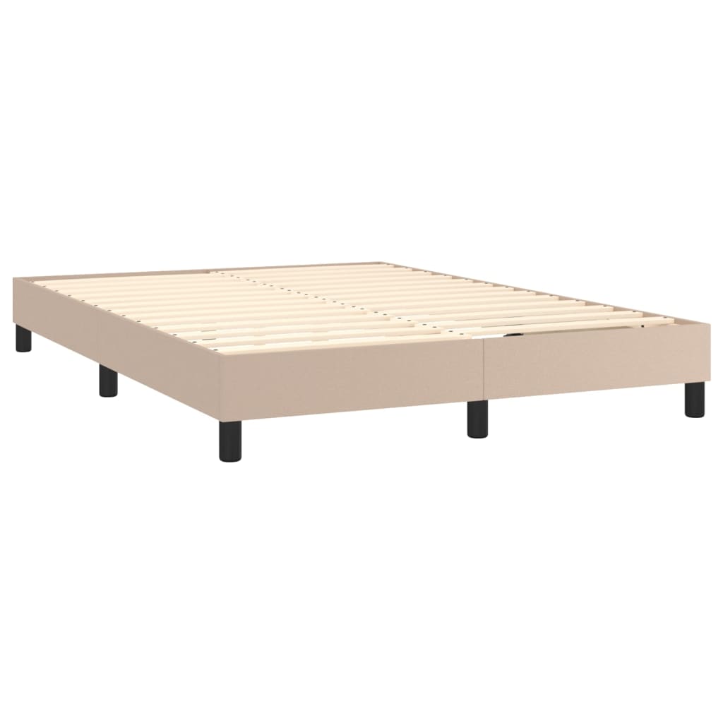 vidaXL Box spring postel s matrací cappuccino 140x200 cm umělá kůže