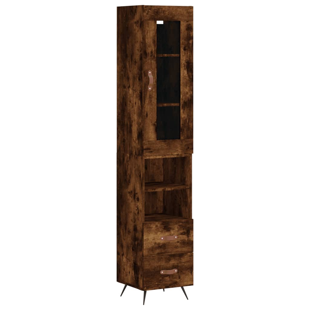 vidaXL Skříň highboard kouřový dub 34,5 x 34 x 180 cm kompozitní dřevo