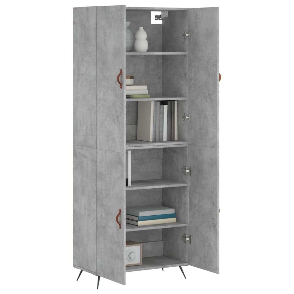 vidaXL Skříň highboard betonově šedá 69,5x34x180 cm kompozitní dřevo