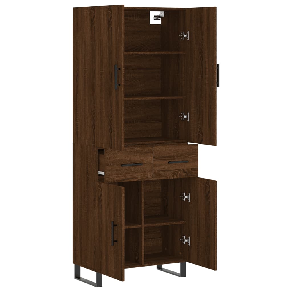 vidaXL Skříň highboard hnědý dub 69,5 x 34 x 180 cm kompozitní dřevo