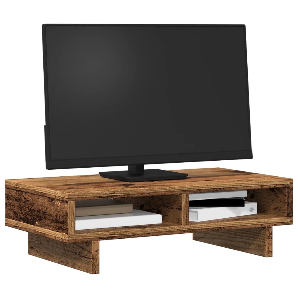 vidaXL Stojan na monitor old wood 50 x 27 x 15 cm kompozitní dřevo