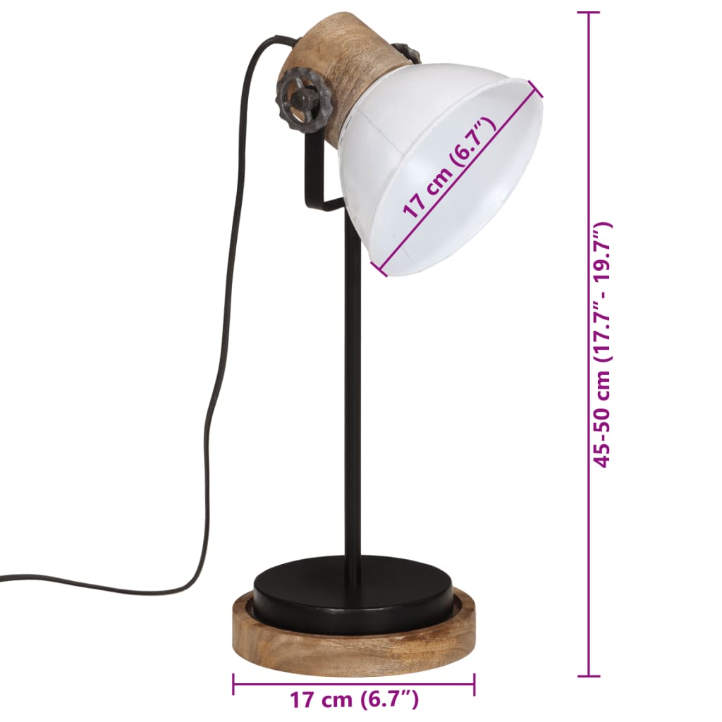 vidaXL Stolní lampa 25 W bílá 17 x 17 x 50 cm E27