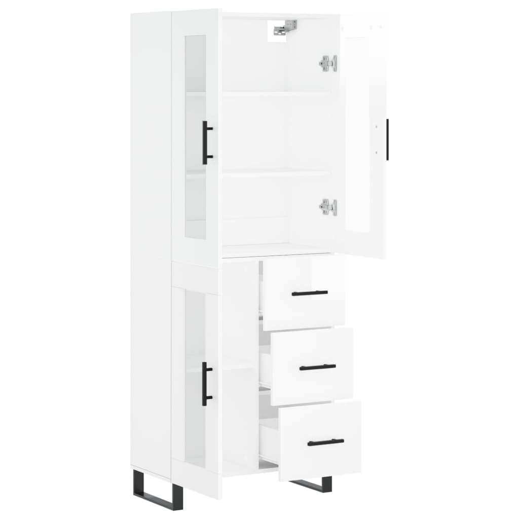 vidaXL Skříň highboard lesklá bílá 69,5 x 34 x 180 cm kompozitní dřevo