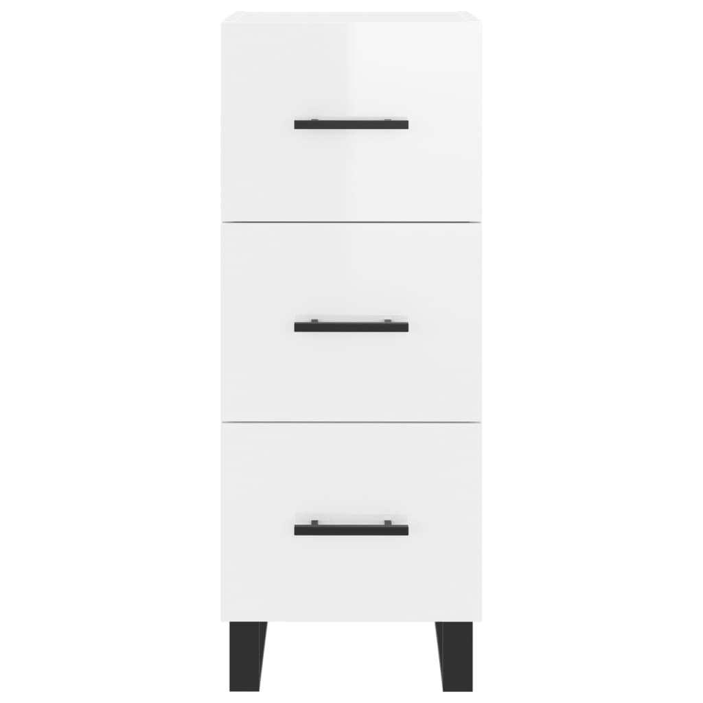 vidaXL Skříň highboard bílá s vysokým leskem 34,5x34x180 cm kompozit