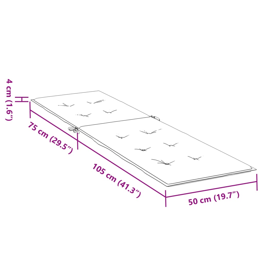 vidaXL Poduška na polohovací židli vzor listů (75+105) x 50 x 3 cm