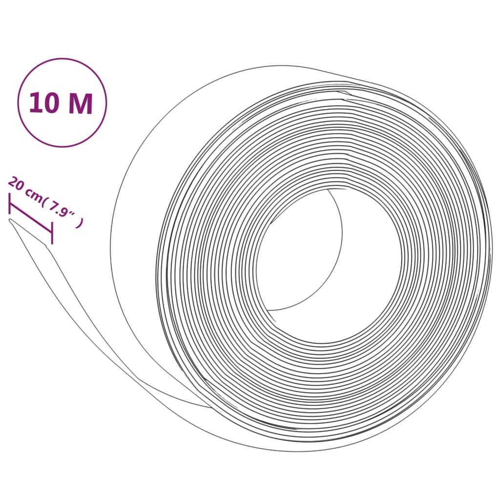 vidaXL Travní lemy 4 ks černé 10 m 20 cm polyethylen