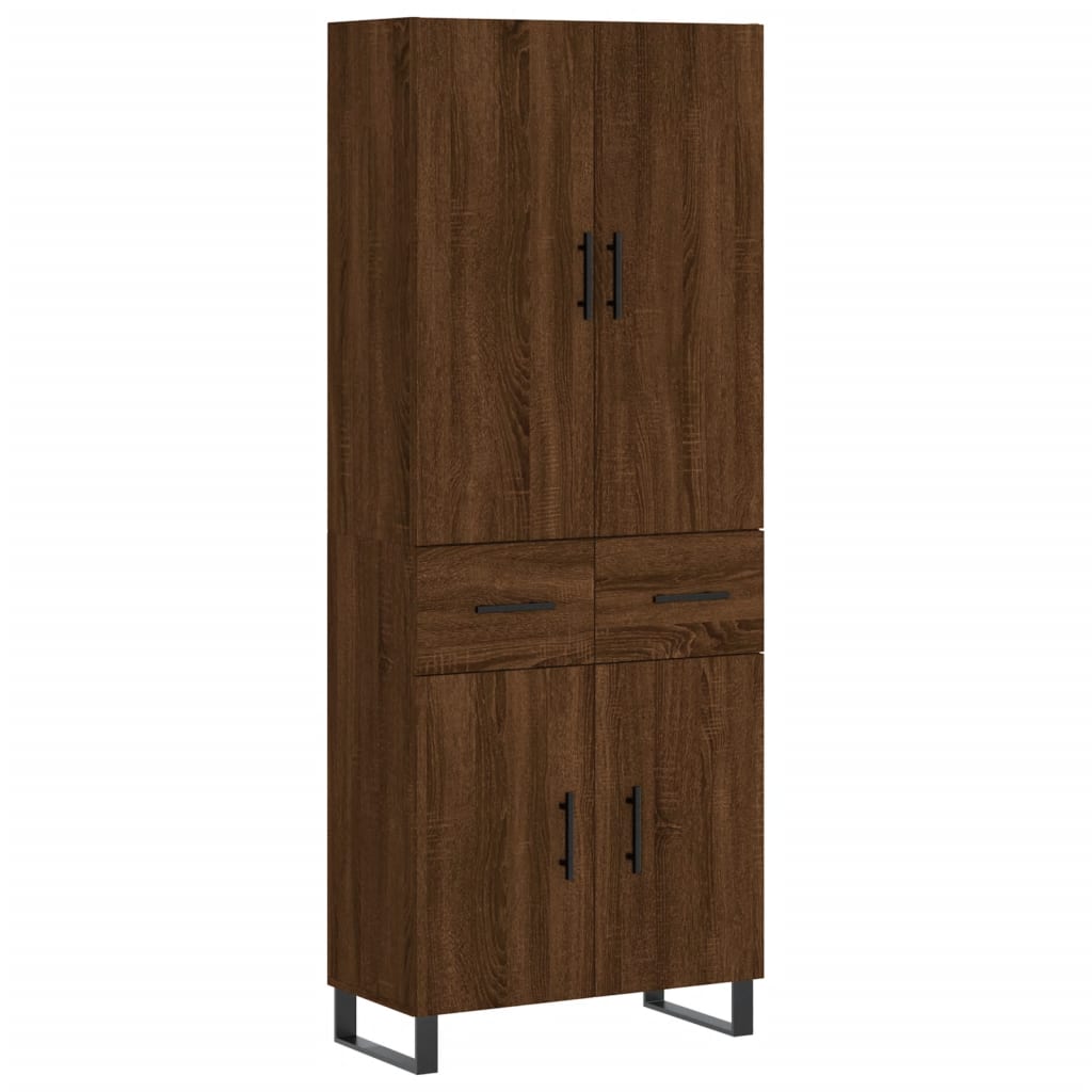 vidaXL Skříň highboard hnědý dub 69,5 x 34 x 180 cm kompozitní dřevo