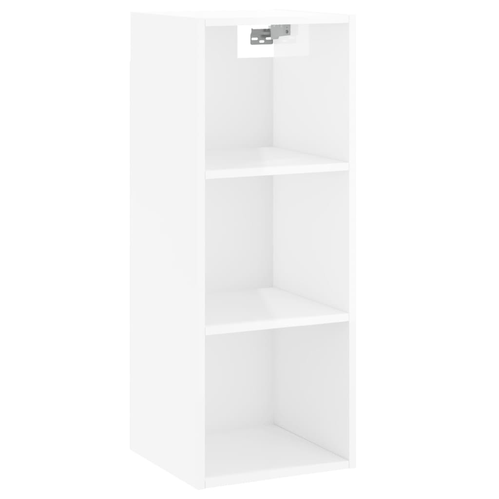 vidaXL Skříň highboard bílá s vysokým leskem 34,5x34x180 cm kompozit